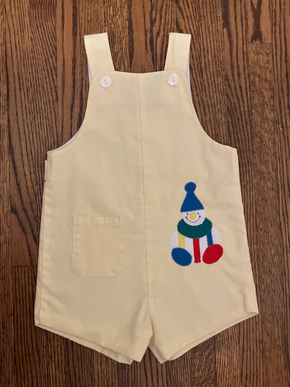 Vintage Samara Yellow Shorts Jon Jon with Clown Applique